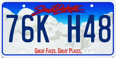 SD license plate 76KH48