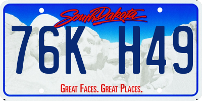 SD license plate 76KH49