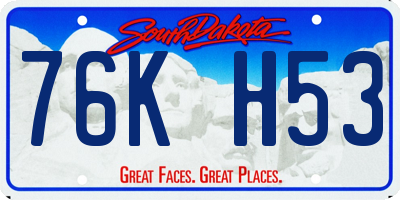 SD license plate 76KH53