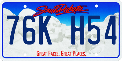 SD license plate 76KH54