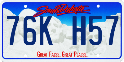 SD license plate 76KH57