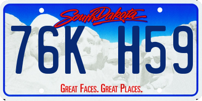 SD license plate 76KH59