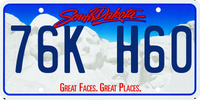 SD license plate 76KH60