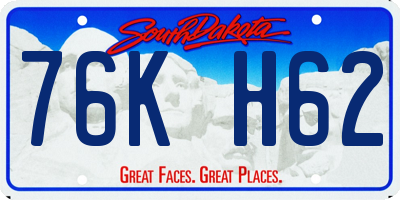 SD license plate 76KH62