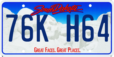 SD license plate 76KH64