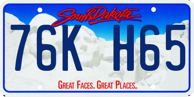 SD license plate 76KH65