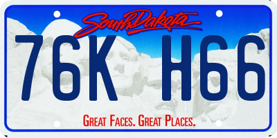 SD license plate 76KH66