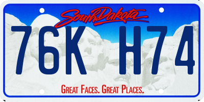 SD license plate 76KH74