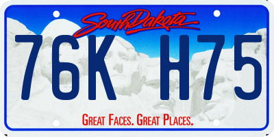 SD license plate 76KH75