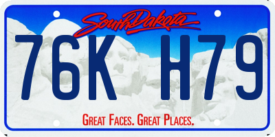 SD license plate 76KH79