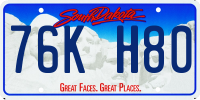 SD license plate 76KH80