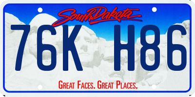 SD license plate 76KH86
