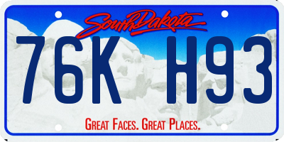 SD license plate 76KH93