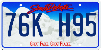 SD license plate 76KH95