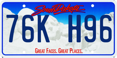 SD license plate 76KH96