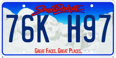 SD license plate 76KH97