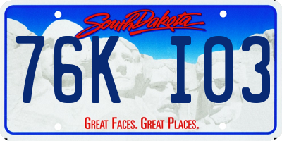 SD license plate 76KI03