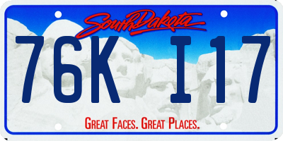 SD license plate 76KI17