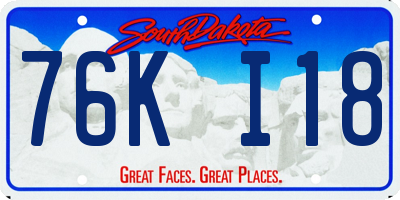 SD license plate 76KI18