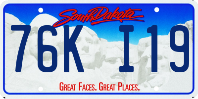 SD license plate 76KI19