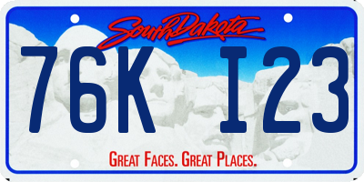 SD license plate 76KI23