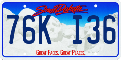 SD license plate 76KI36