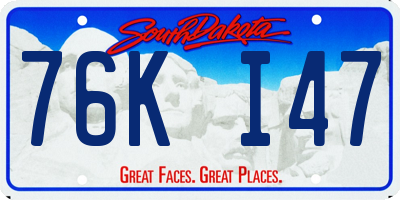 SD license plate 76KI47