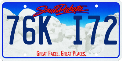SD license plate 76KI72