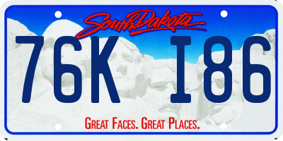 SD license plate 76KI86
