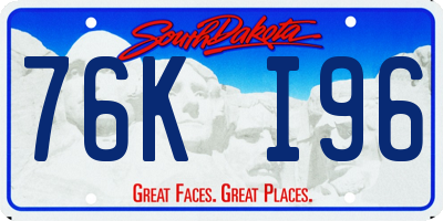 SD license plate 76KI96
