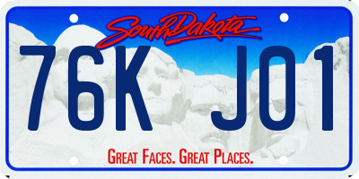 SD license plate 76KJ01