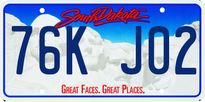SD license plate 76KJ02