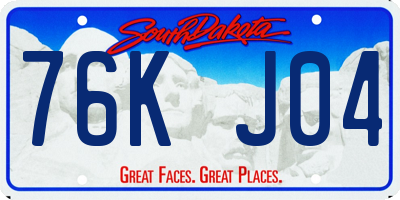SD license plate 76KJ04
