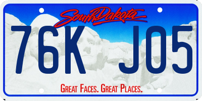 SD license plate 76KJ05