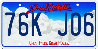 SD license plate 76KJ06