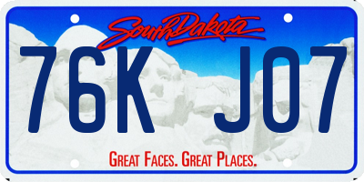 SD license plate 76KJ07