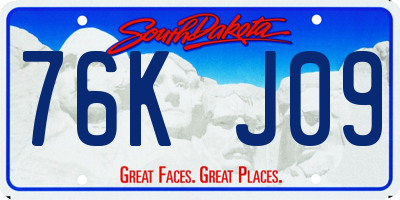 SD license plate 76KJ09