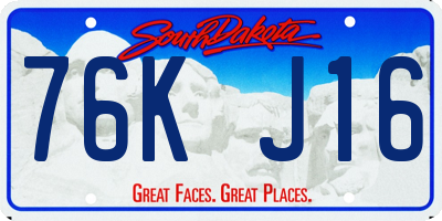 SD license plate 76KJ16