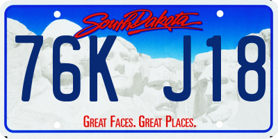 SD license plate 76KJ18
