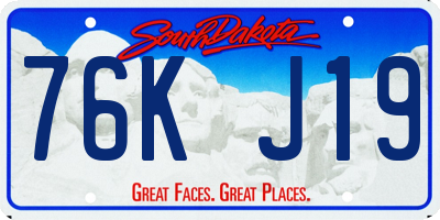 SD license plate 76KJ19