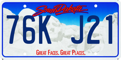 SD license plate 76KJ21