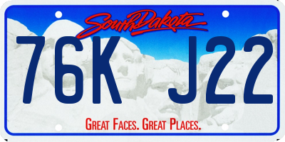 SD license plate 76KJ22