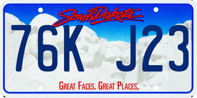 SD license plate 76KJ23
