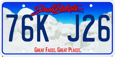 SD license plate 76KJ26