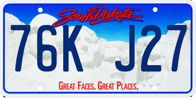 SD license plate 76KJ27