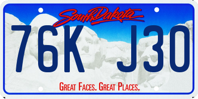 SD license plate 76KJ30