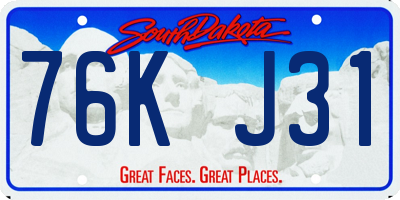 SD license plate 76KJ31