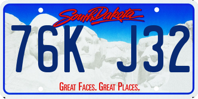 SD license plate 76KJ32