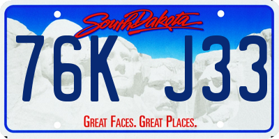 SD license plate 76KJ33
