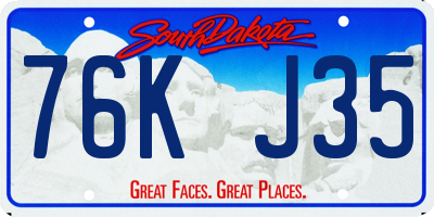 SD license plate 76KJ35